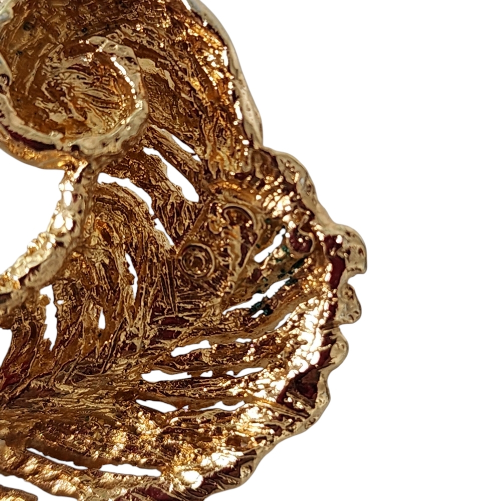 Vintage Oleg Cassini 1964 brooch peacock rhinestones and faux pearl gold  A0033 - Picture 12 of 16